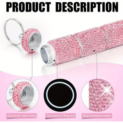 Metal Pill Organizer Portable Waterproof Travel Pill Box Rhinestone Large Bling Pill Case  Pill Box Pill Holder Bottle Storage
