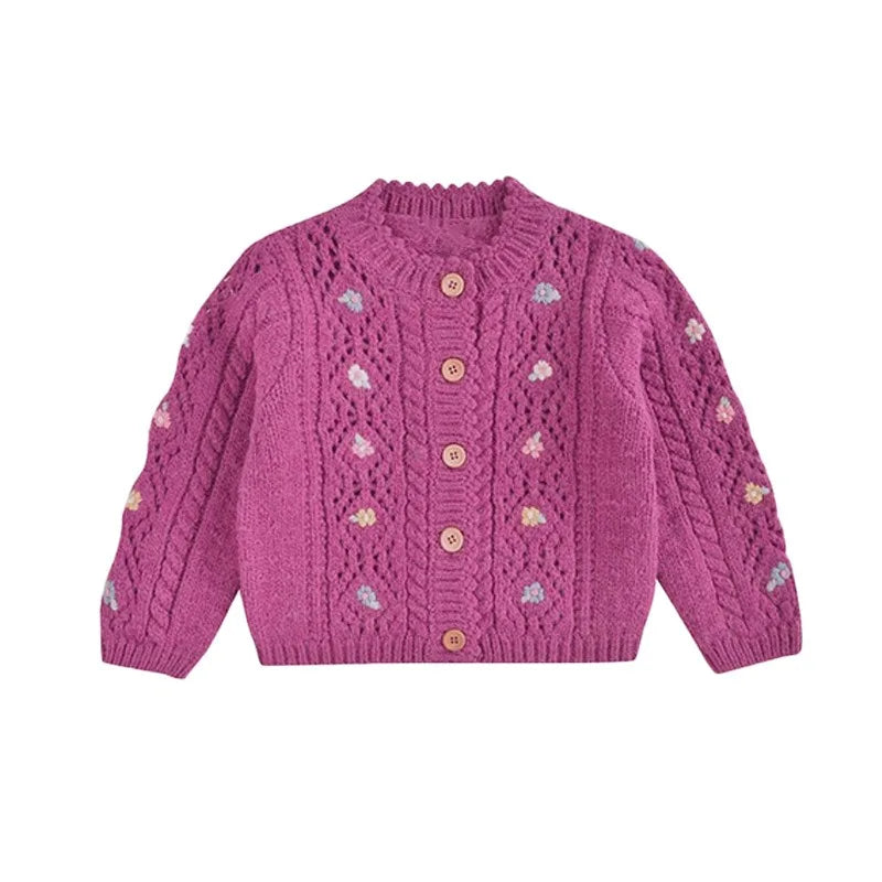 Kids Sweaters 2025 Winter Autumn LM Embroidery Girls Princess Dress Fashion Handmade Cardigan Knit Outwear Coat Clothing