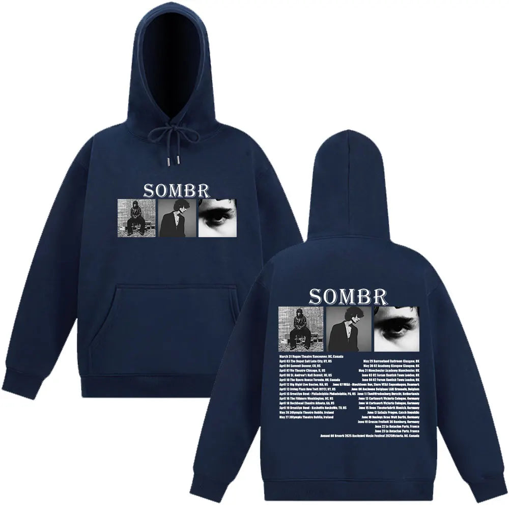 Sombr Merch Live 2025 Tour Hoodie Men Women Fashion Pullover Long-sleeved Loose Casual Oversized Hip-hop Sportswear Streetwear