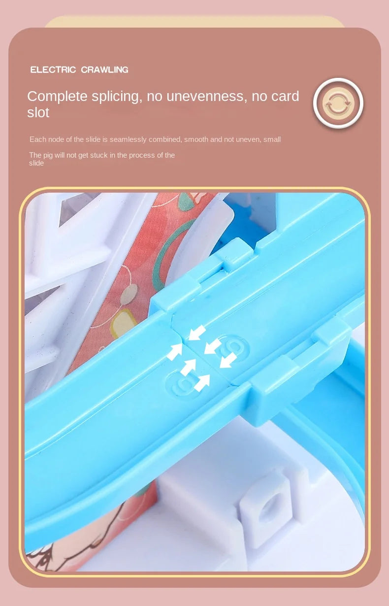 Electric Duck Track Rail Racing Slide Duckling Climbing Stairs Baby Toy LED Lights Musical Slide Roller Coaster Toys for Gift