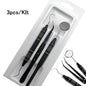 Dental Tools Set 5pc Stainless Steel Mouth Mirror Tweezers Curve Probe for Professional Teeth Cleaning Durable