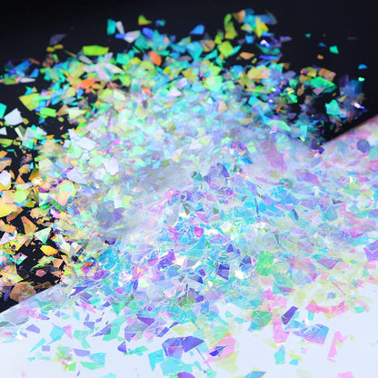 Iridescent Irregular Nail Glitter Flakes Nail Art Decoration AB Mermaid Broken Glass Foil For Manicure Design Nails Accessories