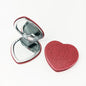 1PC Heart Shape Loose Powder Double Sided Makeup Mirror Portable For Girlfriend Mum Wife Teacher Sister Auntie Birthday Wedding