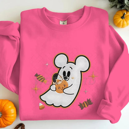 Couples Matching Halloween Sweatshirt Cartoon Cute Mickey Minnie Spooky Ghost Graphic Print Sweatshirts Halloween Couple Clothes