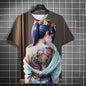 Japanese Anime Beauty 3D Print Sports Quick-dry Breathable Men T-shirt Elements Cute Outdoor Street Short-sleeve Clothing Summer