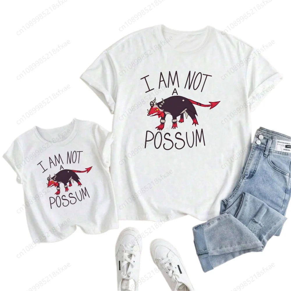 Kids White Tshirt Girls Boys Summer Tops Cartoon Printed Helluva Boss Casual Short Sleeve Kids Baby T-shirt Children Clothes