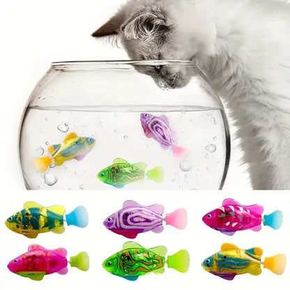 Luminous Kids Toys Electronic Swimming Fish Activated Glow Pet Toy for Kids & Cats, Bath/Pool Interactive Toy, Baby Shower Gift