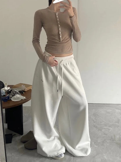 High Quality American Sporty Casual Pants Women's Loose Wide Leg Pants Jazz Dance Loose Trousers Autumn Seasonal Wear