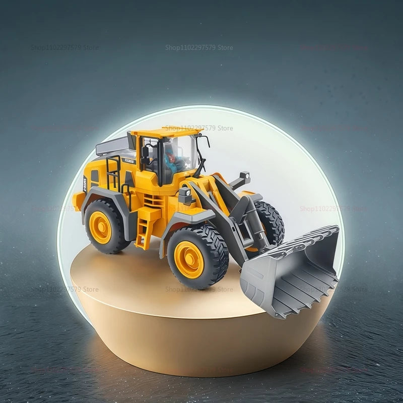 New Kids Remote Control Excavator Truck 4x4 Alloy Dump Loader Construction Vehicle Toy with Moving Parts Gift for Boys Girls