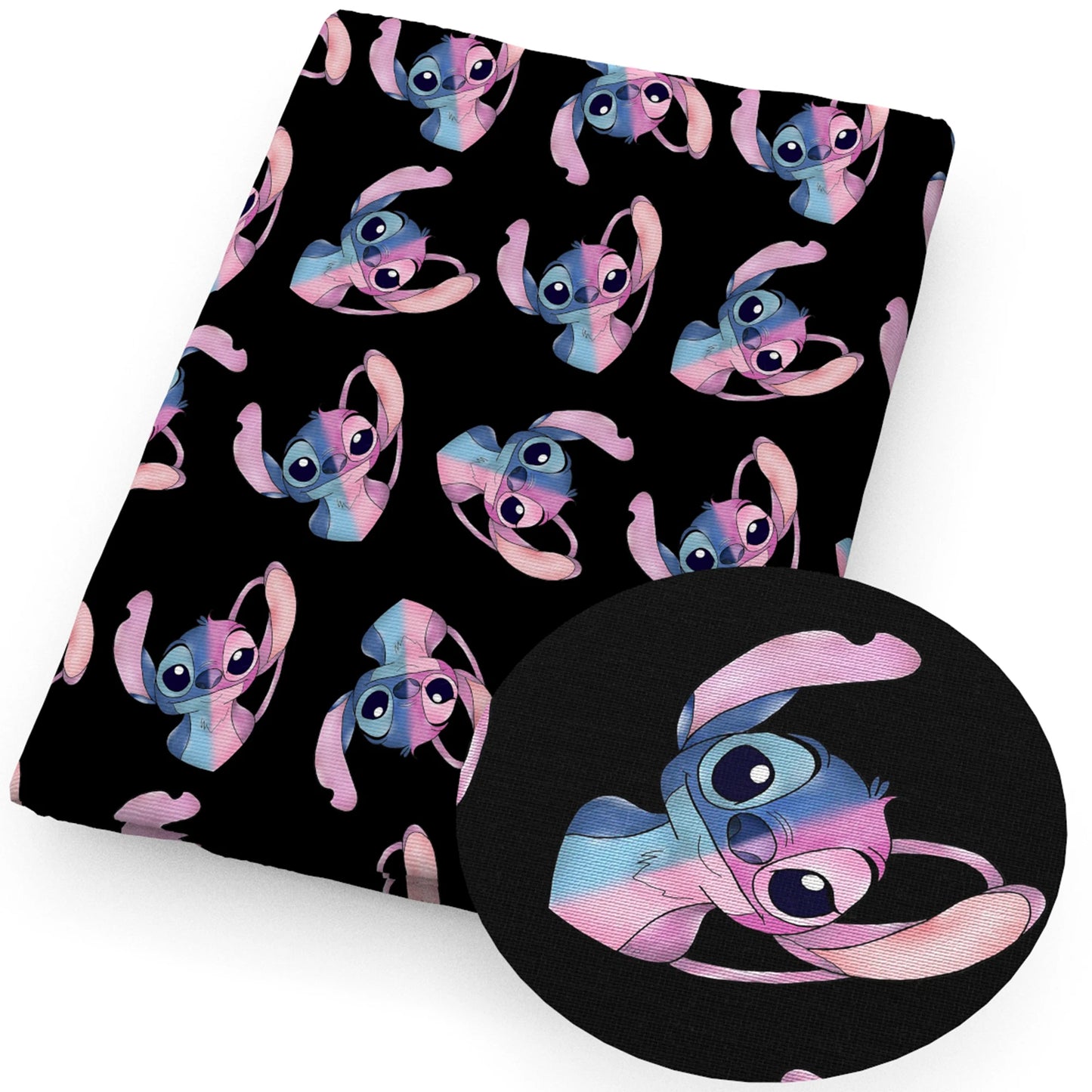 Lilo e Stitch Cartoon Fabrics Tape, Algodão poliéster a metro, Pano de costura, Vestir, Artesanato DIY, Tecido caseiro, 50x145cm