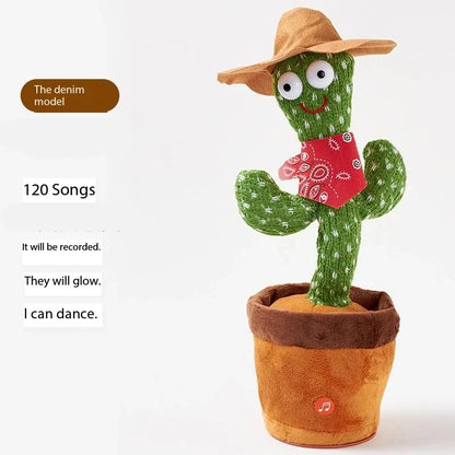 Dancing Cactus Toys Rechargeable Repeat Talking Plush Toy Singing Imitation Recording USB Baby Toy Early Education Funny Gifts
