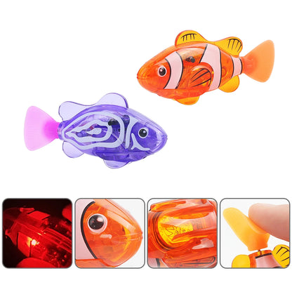 Luminous Kids Toys Electronic Swimming Fish Activated Glow Pet Toy for Kids & Cats, Bath/Pool Interactive Toy, Baby Shower Gift