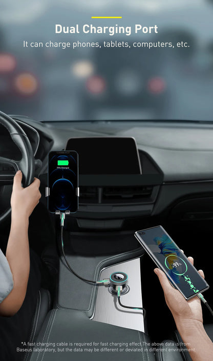 Baseus FM Transmitter Car Wireless Bluetooth 5.0 FM Aux Radio Modulator USB Fast Charger Auto HandsFree Audio MP3 Player Car Kit