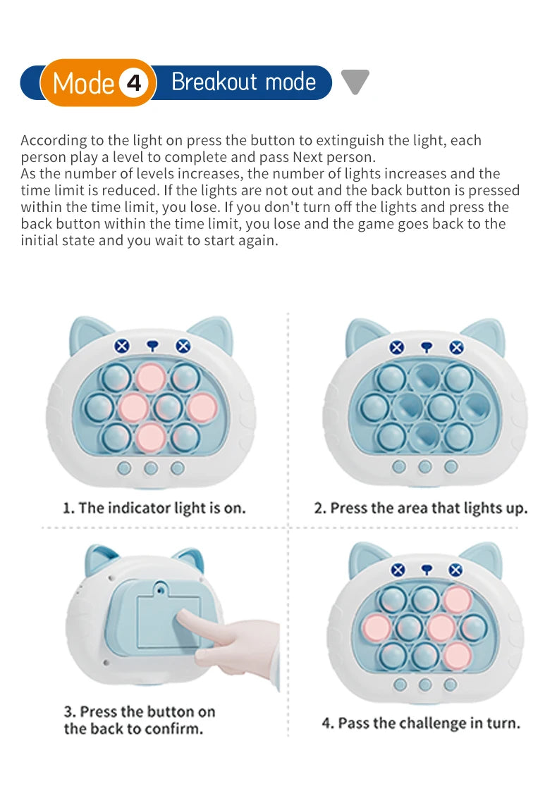 Quick Push Game Machine Silicone Press Toy Boys and Girls Children's Party Toy Electronic Sound Toy Fingertip Ground Mouse Toy