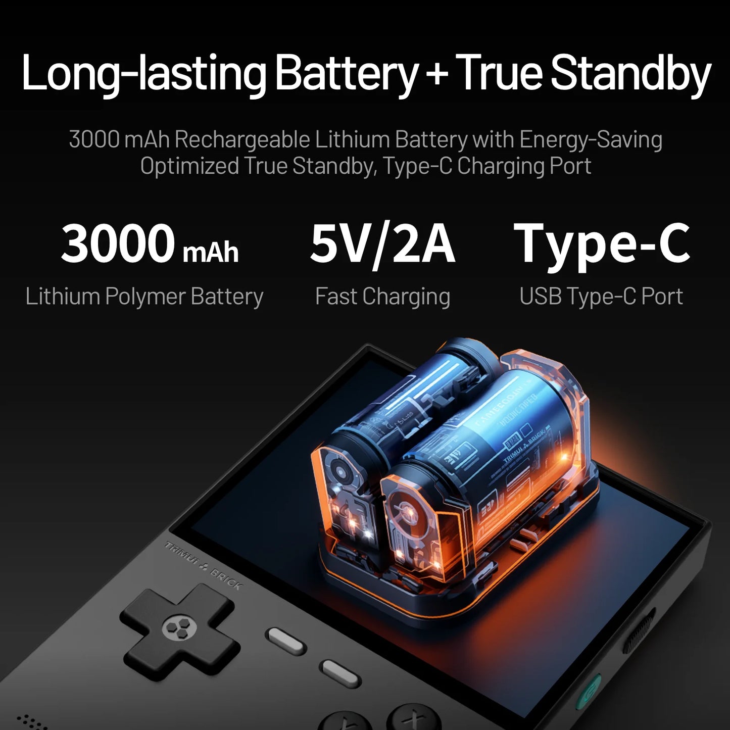 TRIMUI BRICK Portable Retro Game Console 400PPI IPS Screen Linux System 3000mAh Long-life Battery Mood LED Effect Gift Keycaps