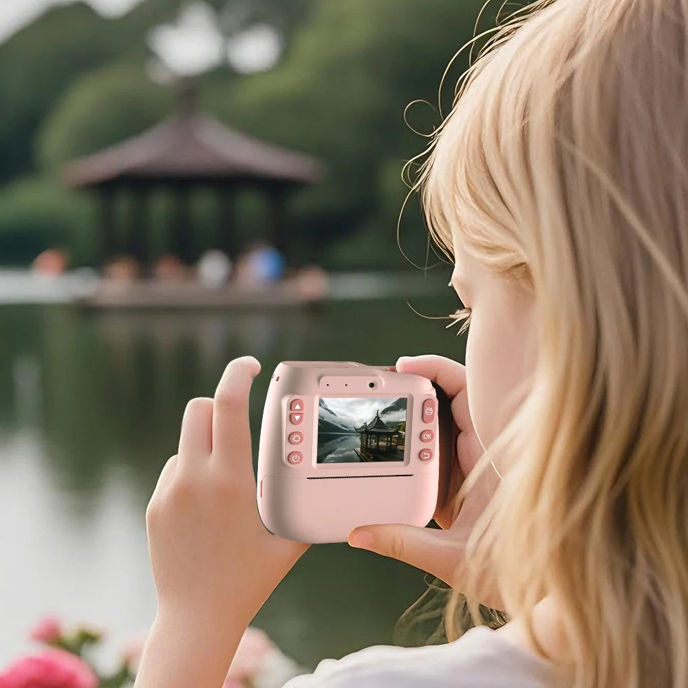 Kids Camera Toy 2.4 Inch IPS Screen 10X Zoom Dual Lens Video Recorder Instant Print Digital Camera for Kid Best Brithday Gifts