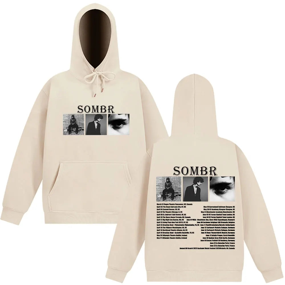 Sombr Merch Live 2025 Tour Hoodie Men Women Fashion Pullover Long-sleeved Loose Casual Oversized Hip-hop Sportswear Streetwear