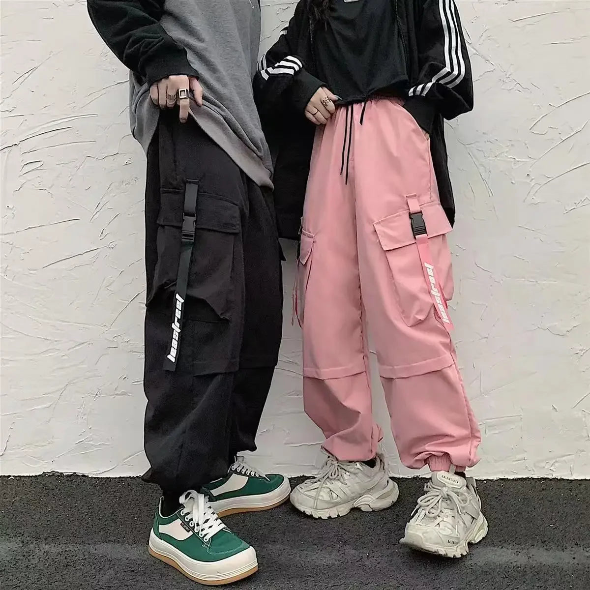 Streetwear Men's Jogger Cargo Pants Loose Fit Elastic Ankles for Autumn Korean Style Casual and Versatile Sports Pants S-3XL