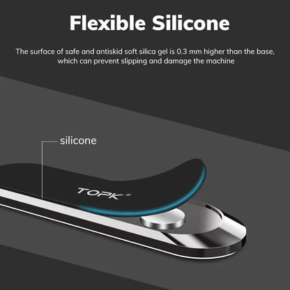 TOPK Metal Magnetic Car Phone Holder Universal Strip Shape Mobile Phone Stand Strong Magnet GPS Support Car Mount For iPhone 14