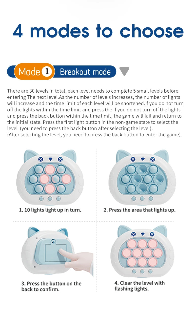 Quick Push Game Machine Silicone Press Toy Boys and Girls Children's Party Toy Electronic Sound Toy Fingertip Ground Mouse Toy