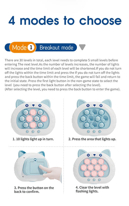 Quick Push Game Machine Silicone Press Toy Boys and Girls Children's Party Toy Electronic Sound Toy Fingertip Ground Mouse Toy