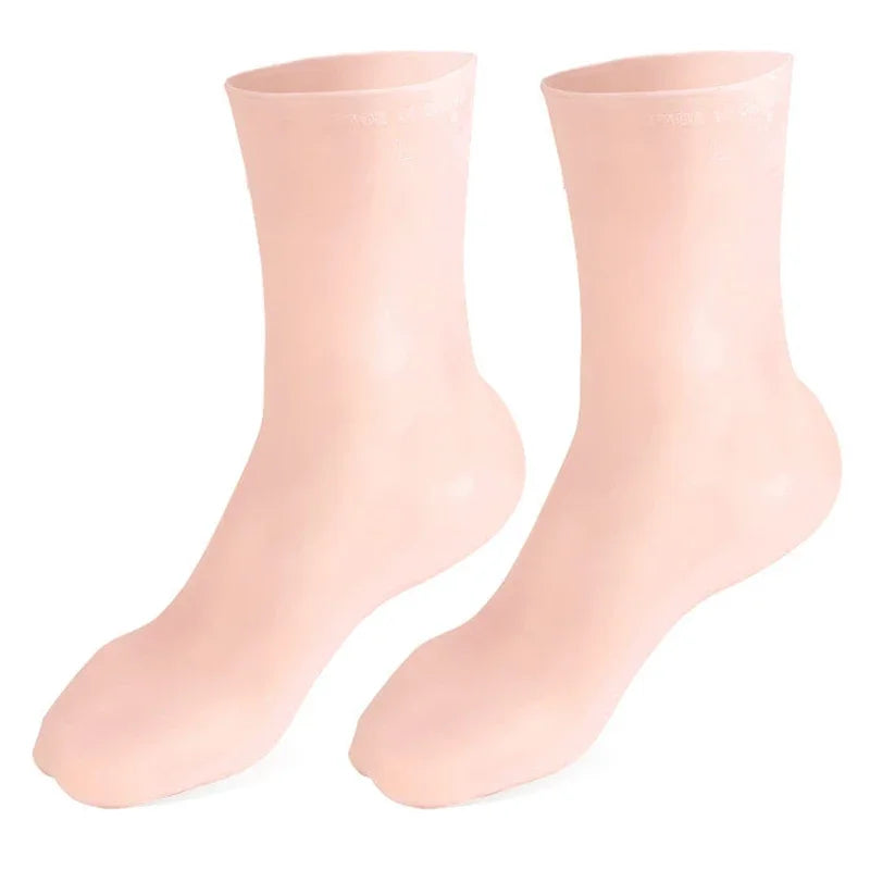 2Pcs Silicone Moisturizing Foot Socks for Dry Cracked Feet Foot Spa Treatment Socks Moisturizing Gel Socks Pedicure Foot Care