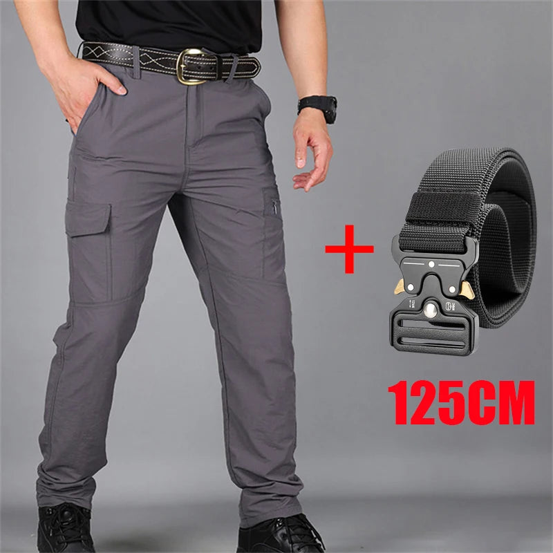 2025 Man Pants Spring Summer Quick-dry Tactical Cargo Pants Men's Multi-pocket Casual Pants Outdoor Hhiking Breathable Pants