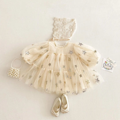 5624 Baby Girls' Dress 2025 New Spring Summer New Gauze Baby Girl's Princess Clothes 0-5Year Kid's Dress