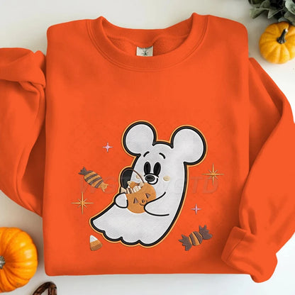 Couples Matching Halloween Sweatshirt Cartoon Cute Mickey Minnie Spooky Ghost Graphic Print Sweatshirts Halloween Couple Clothes