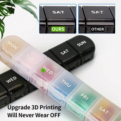 1pc Container Pill Organizer Weekly Capsule Pill Box 7 Days Weekly Separable Pillbox Tablet Holder Medicine Storage Case Drug