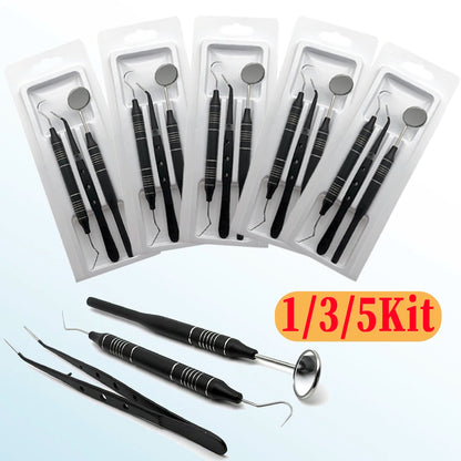 Dental Oral Cleaning Kit Scraper Mirror Scaler Set Plaque Remover Stainless Steel Care High Temperature Dentist Oral Care Tools
