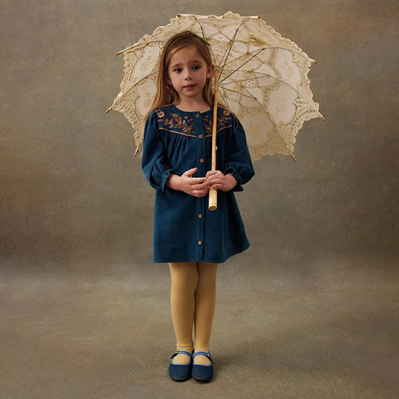 Kids Sweaters 2025 Winter Autumn LM Embroidery Girls Princess Dress Fashion Handmade Cardigan Knit Outwear Coat Clothing