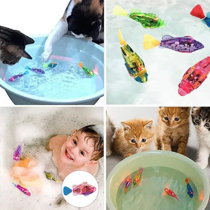 Luminous Kids Toys Electronic Swimming Fish Activated Glow Pet Toy for Kids & Cats, Bath/Pool Interactive Toy, Baby Shower Gift