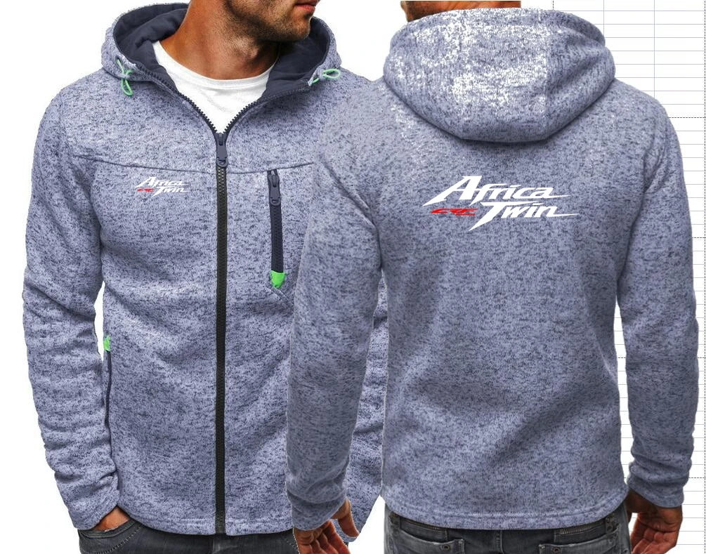 Africa Twin Crf 1000 L Crf1000 Men's Hoodies Motorcycle Motorbik Hondaes Zipper Tide Jacquard Hoodie Fleece Jacket F1 Sweatshirt