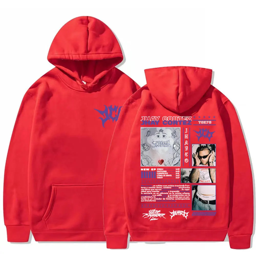 Rapper Jhay Cortez Jhayco Album 2025 Tour Merch Hoodies Harajuku Hip Hop Punk Sweatshirts Casual Comfort Fleece Pullovers Hoodie