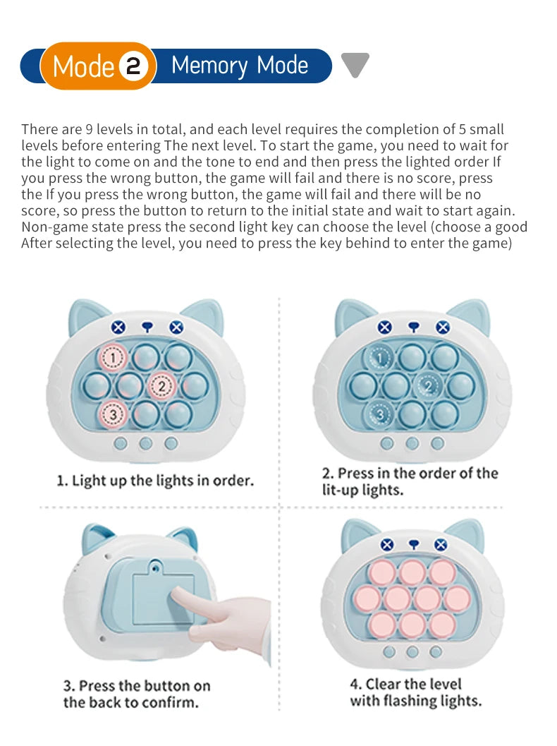 Quick Push Game Machine Silicone Press Toy Boys and Girls Children's Party Toy Electronic Sound Toy Fingertip Ground Mouse Toy