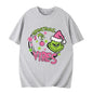 Grinch Christmas  Shirt Christmas Deer  Christmas Party Christmas Snowman Casual Breathable Crew   Women Clothes