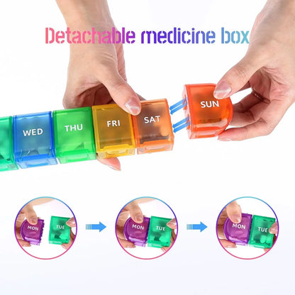 1pc Container Pill Organizer Weekly Capsule Pill Box 7 Days Weekly Separable Pillbox Tablet Holder Medicine Storage Case Drug