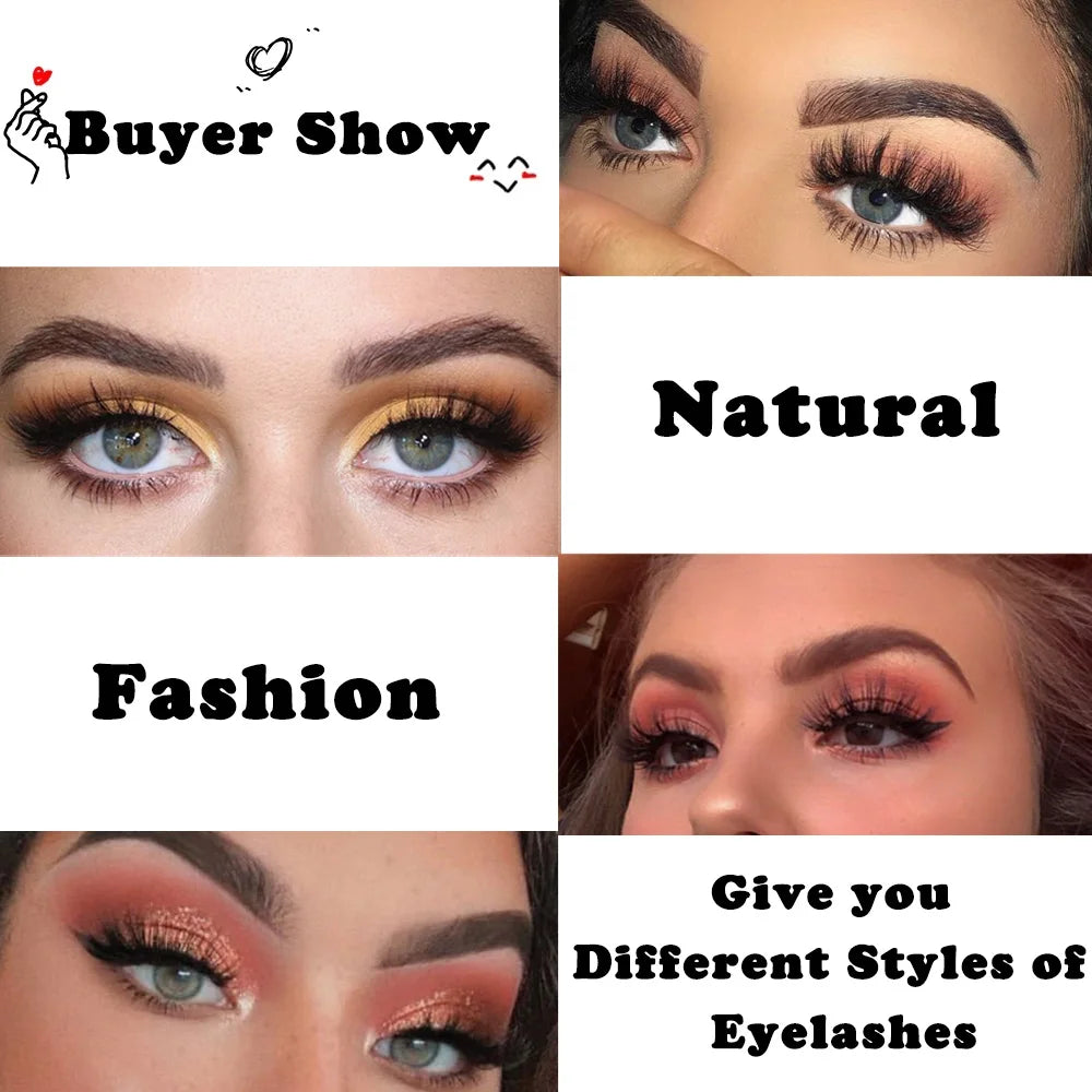 LEHUAMAO Eyelashes 3D Mink Lashes Criss-cross Strands Cruelty Free High Volume Mink Lashes Soft Dramatic Eye lashes Makeup D101