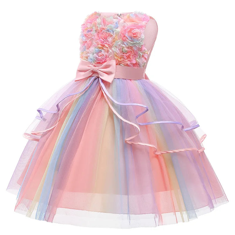 Elegant Children Princess Dress For Girls Birthday Evening Party Flower Girls Wedding Dress UP Kids Carnival Costume Vestidos