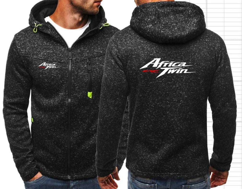 Africa Twin Crf 1000 L Crf1000 Men's Hoodies Motorcycle Motorbik Hondaes Zipper Tide Jacquard Hoodie Fleece Jacket F1 Sweatshirt