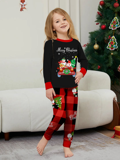 Christmas Family Matching Outfits Pajamas Clothing Sets 2024 Cartoon Print Mother Kid Baby Xmas Family Look Sleepwear Pyjamas