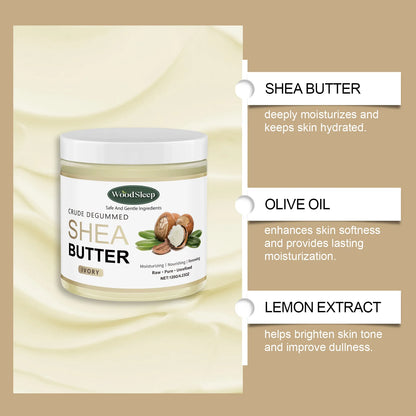 Crude Shea Butter Cream for Extremely Dry Skin Deep Moisturizing Nourishing Multi Purpose Skin Care Face Hand Body Cream 120g
